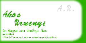 akos urmenyi business card