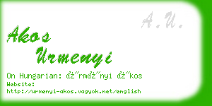 akos urmenyi business card